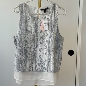 Banana Republic Petite Sleeveless Snake Print Overlay Top - (NWT)